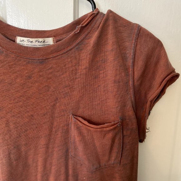 Free People We The Free distressed pocket tee, XS - Picture 3 of 3